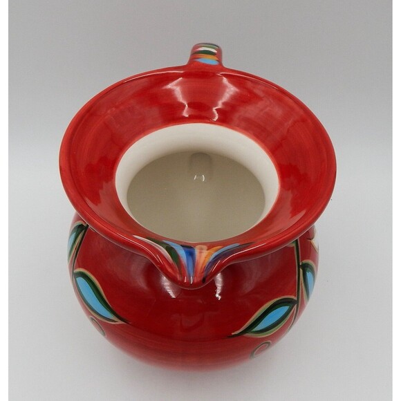 Southern Living at Home Gail Pittman Bountiful Red Large Pitcher Floral 80 Ounce - Picture 5 of 10